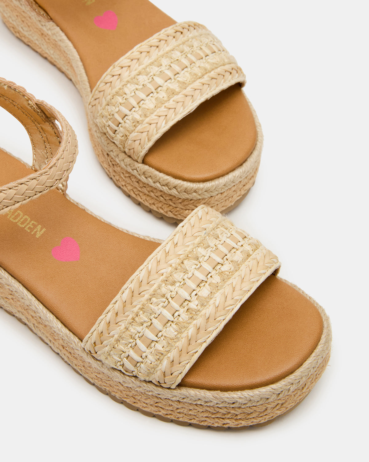 Steve Madden Kids' KIKO Natural Platform Raffia Wedge Girls' Sandal