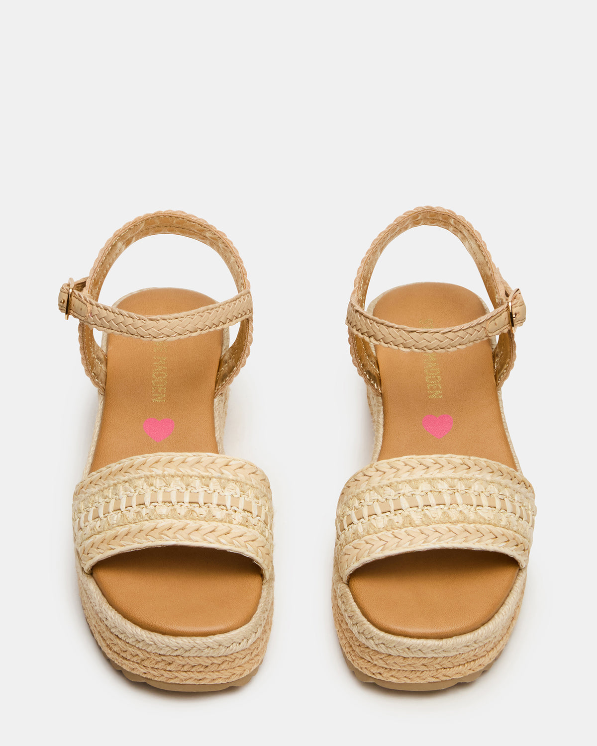 Steve Madden Kids' KIKO Natural Platform Raffia Wedge Girls' Sandal
