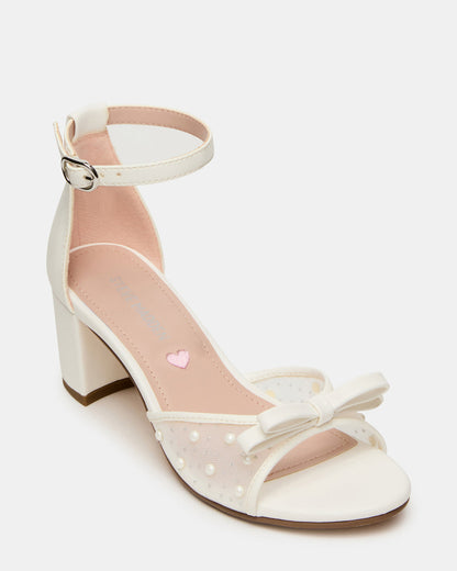 Steve Madden Kids' ADIA White Mesh Block Heel Girls' Heel