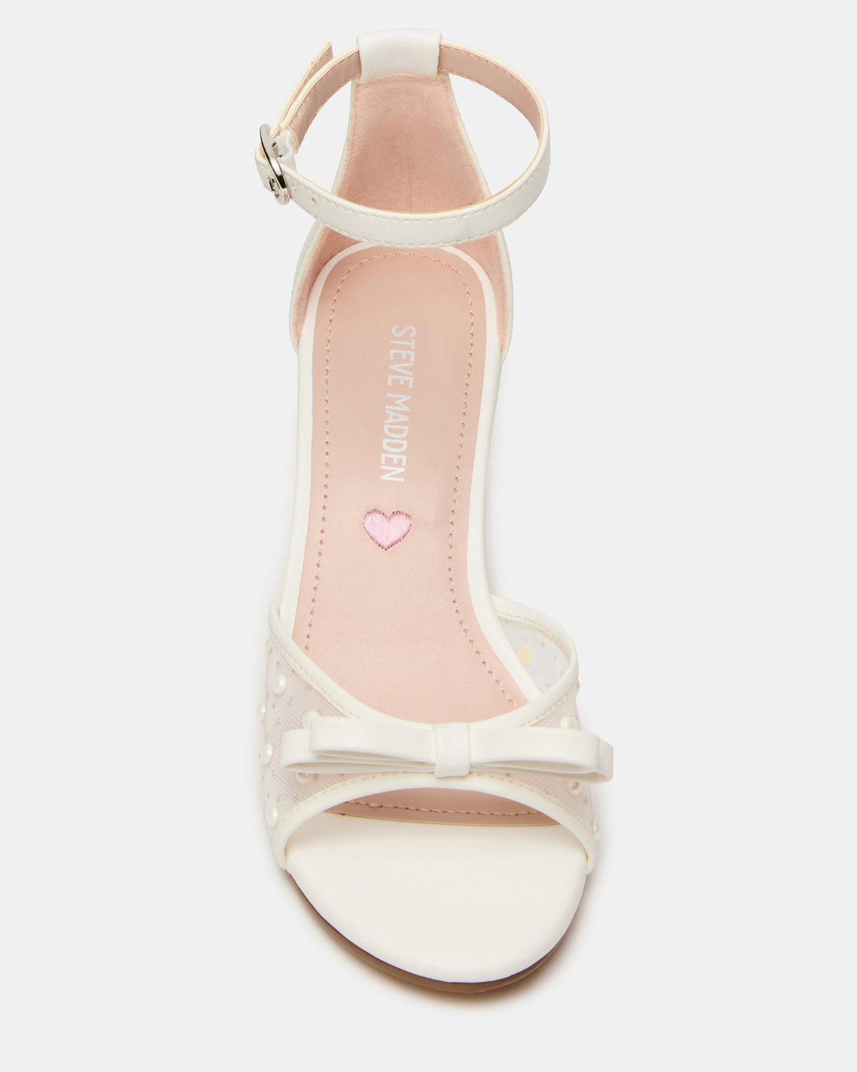 Steve Madden Kids' ADIA White Mesh Block Heel Girls' Heel