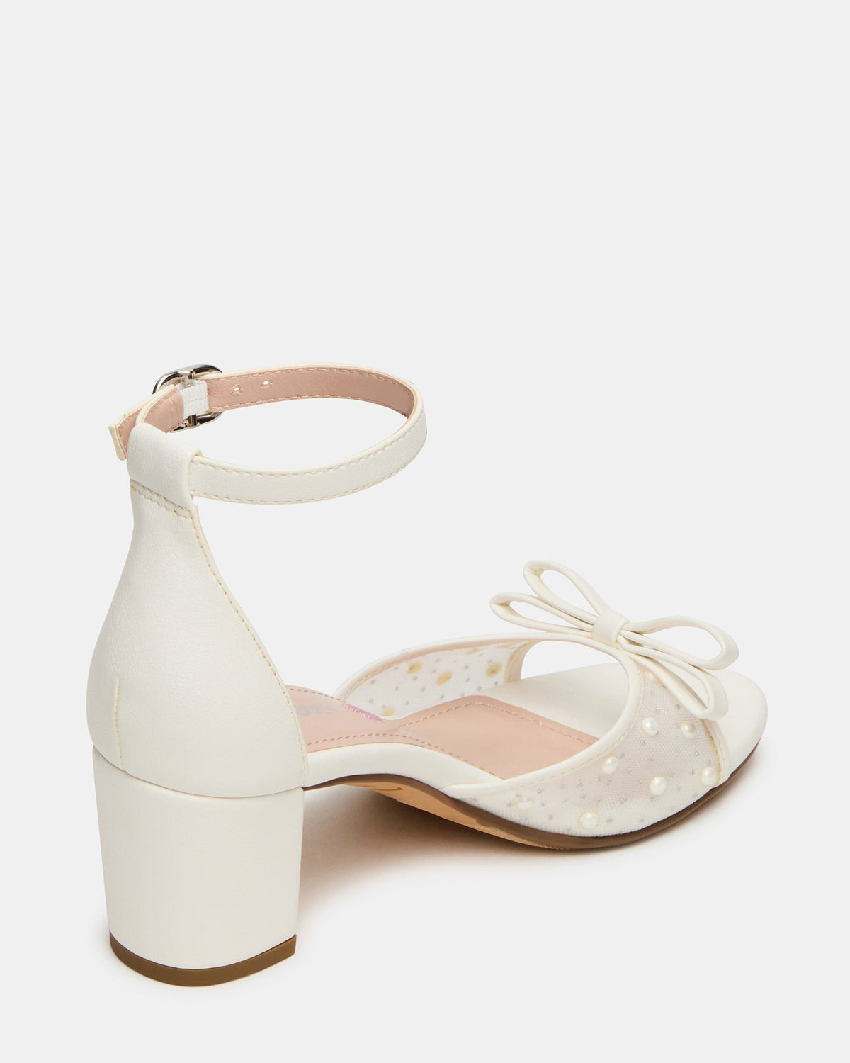 Steve Madden Kids' ADIA White Mesh Block Heel Girls' Heel