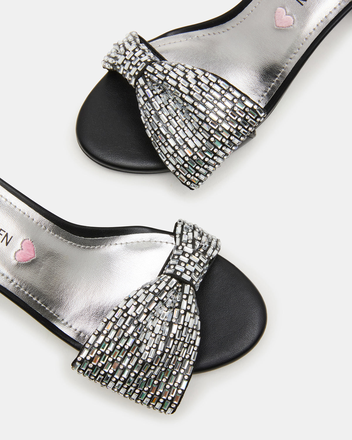 Steve Madden Kids' ABIGAL Black Rhinestone Embellised Block Heel Girls' Heel