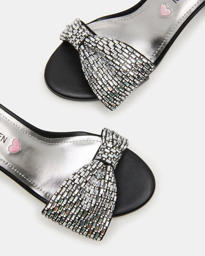 Steve Madden Kids' ABIGAL Black Rhinestone Embellised Block Heel Girls' Heel