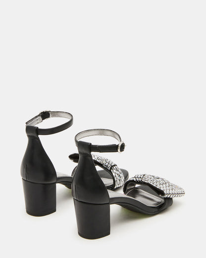 Steve Madden Kids' ABIGAL Black Rhinestone Embellised Block Heel Girls' Heel