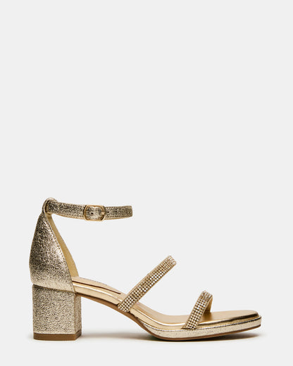 Steve Madden Kids' SIZZLE Gold Girls' Strappy Block Heel