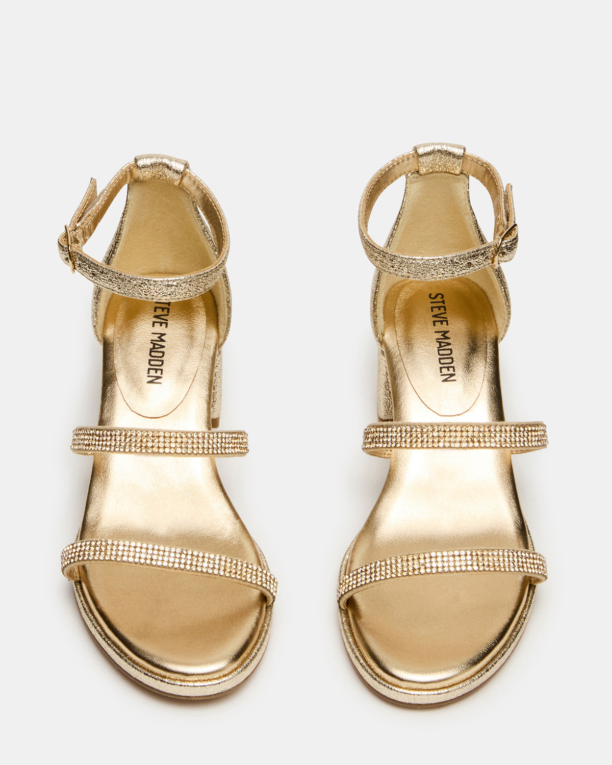 Steve Madden Kids' SIZZLE Gold Girls' Strappy Block Heel