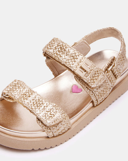 Steve Madden Kids' MONA Gold Multi Girls' Flatform Sandal