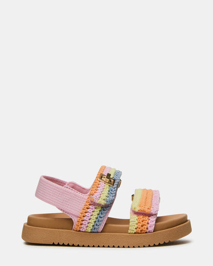 Steve Madden Toddlers' MONA Pastel Multi Girls' Flatform Sandal