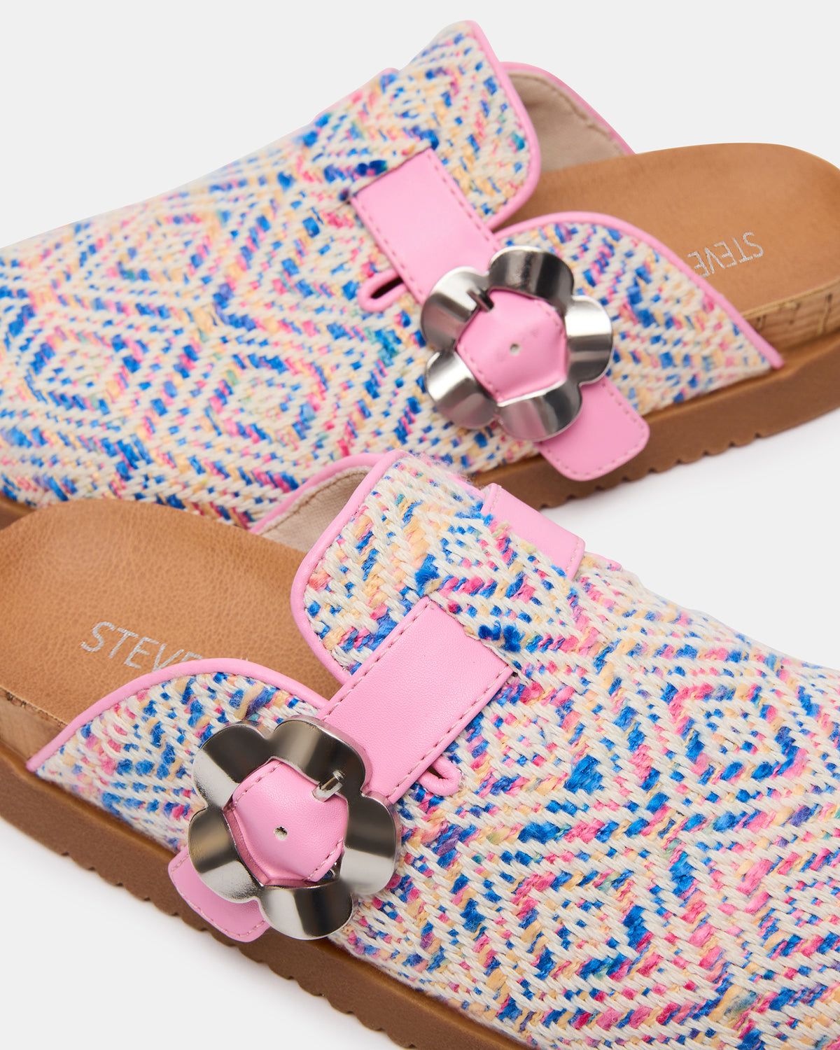 Steve Madden Kids' MAZIE Pink Multi Slip-On Mule Footbed Clog Girls' Flat