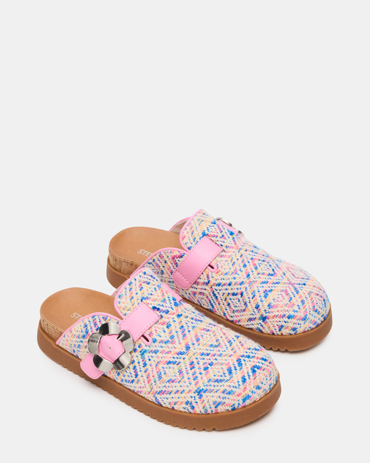 Steve Madden Kids' MAZIE Pink Multi Slip-On Mule Footbed Clog Girls' Flat