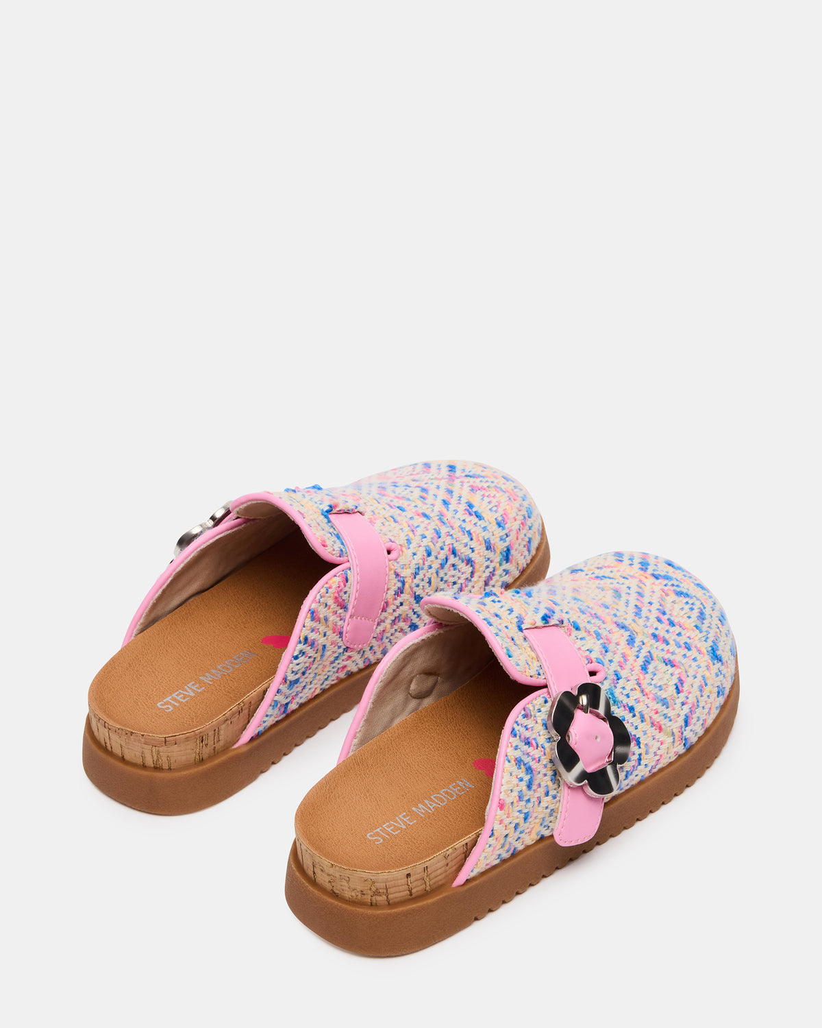 Steve Madden Kids' MAZIE Pink Multi Slip-On Mule Footbed Clog Girls' Flat