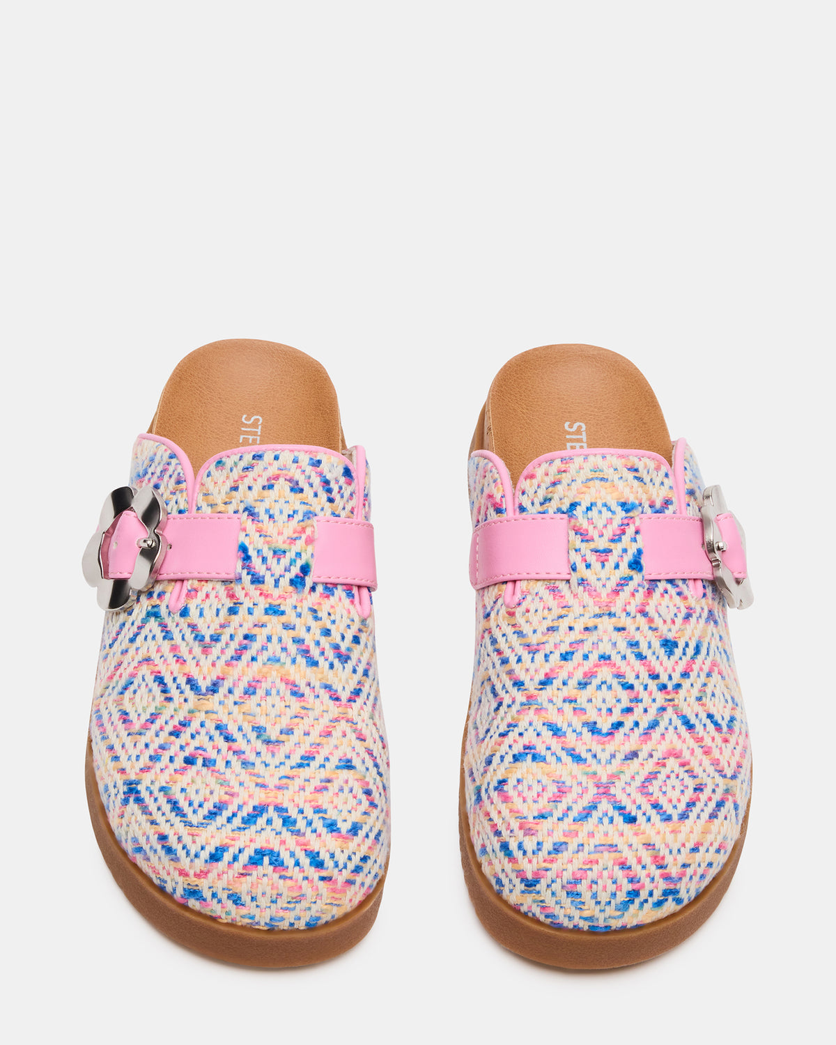 Steve Madden Kids' MAZIE Pink Multi Slip-On Mule Footbed Clog Girls' Flat