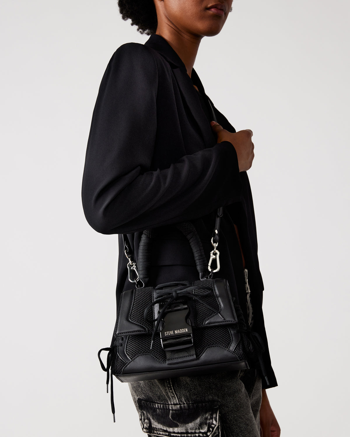 Steve Madden DIEGO Black Women's Handbag with Crossbody Strap