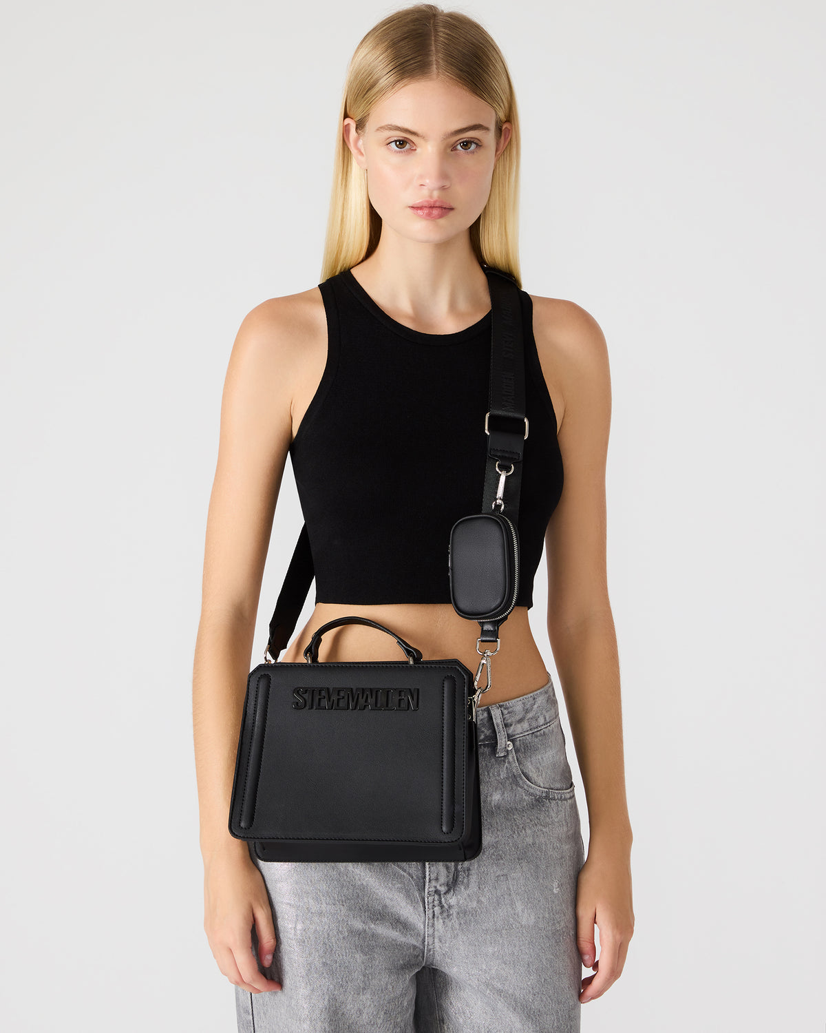 Steve Madden EVELYN Bag Black | Women's Top Handle Crossbody Bag