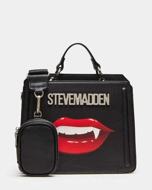 Steve Madden EVELYN Fang Bag Black Top Handle Crossbody Bag