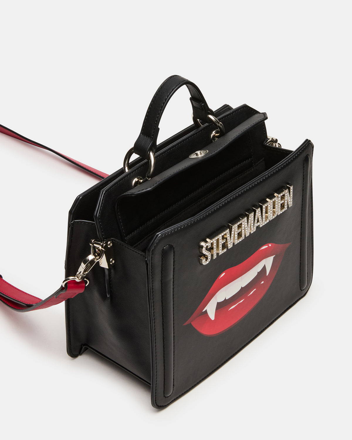 Steve Madden EVELYN Fang Bag Black Top Handle Crossbody Bag