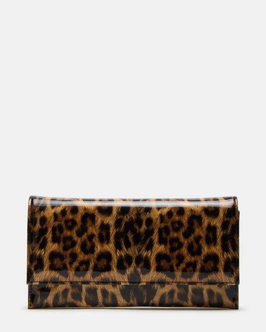Steve Madden JULIANA Bag Leopard Patent Crossbody Clutch Handbag