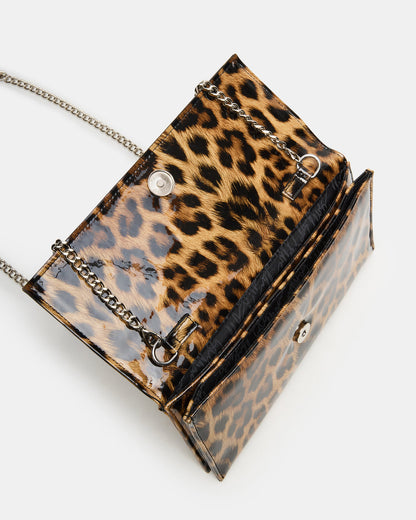 Steve Madden JULIANA Bag Leopard Patent Crossbody Clutch Handbag