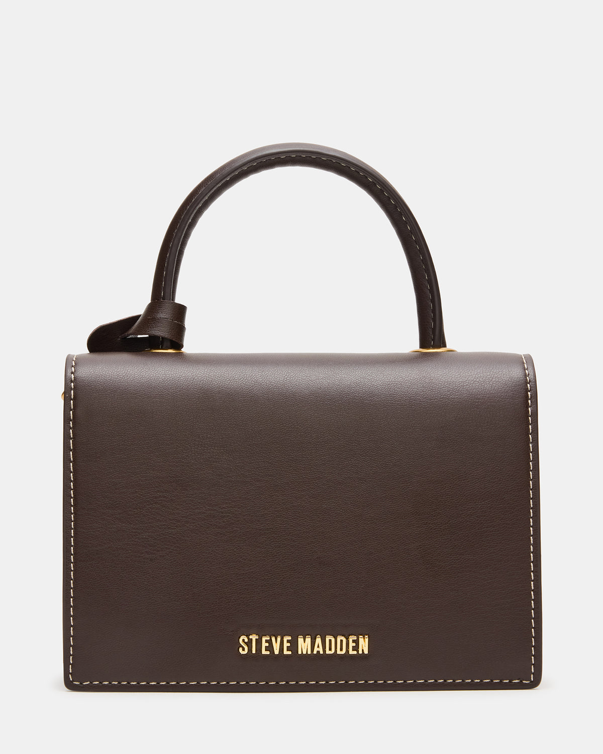 Steve Madden PREPPY Bag Brown Structured Top-Handle Penny Loafer Crossbody Handbag