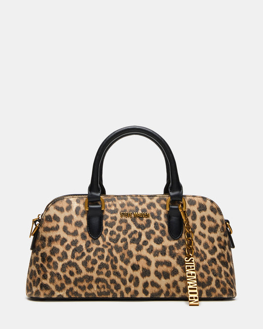 Steve Madden SMYTH Bag Leopard Crossbody Bag Charm Top Handle Handbag