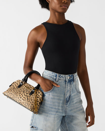 Steve Madden SMYTH Bag Leopard Crossbody Bag Charm Top Handle Handbag