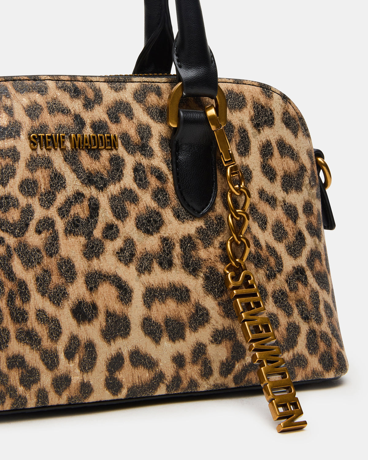 Steve Madden SMYTH Bag Leopard Crossbody Bag Charm Top Handle Handbag