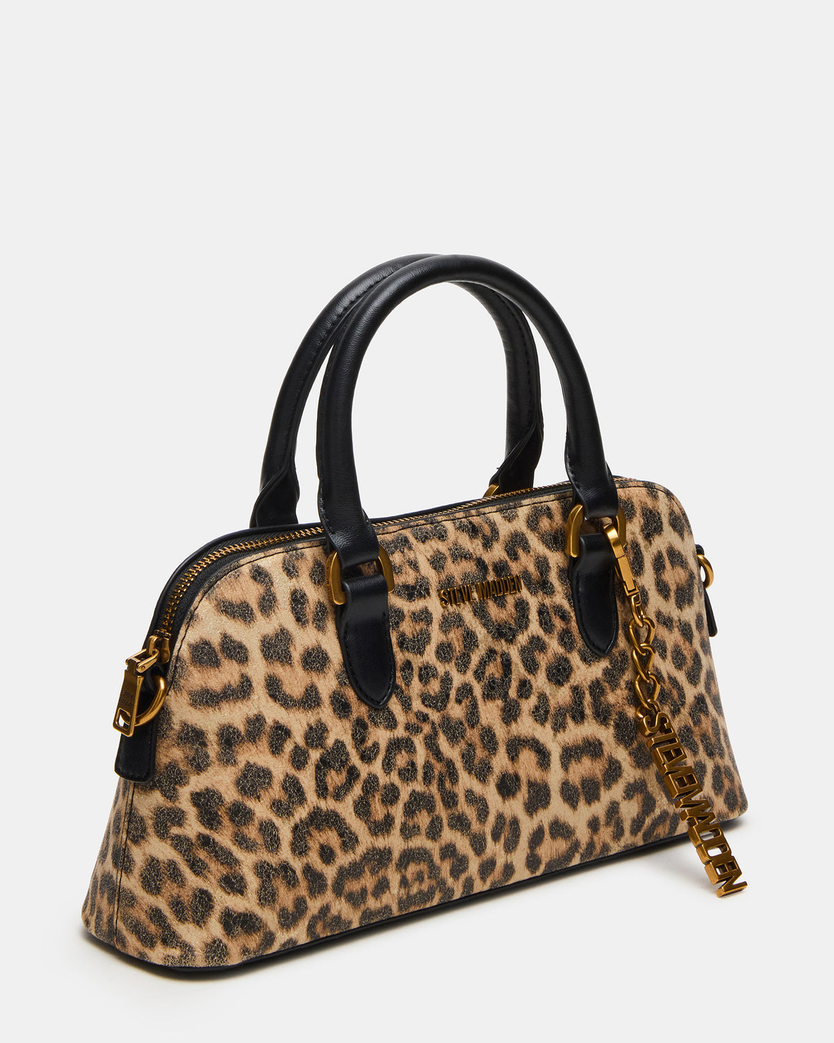 Steve Madden SMYTH Bag Leopard Crossbody Bag Charm Top Handle Handbag