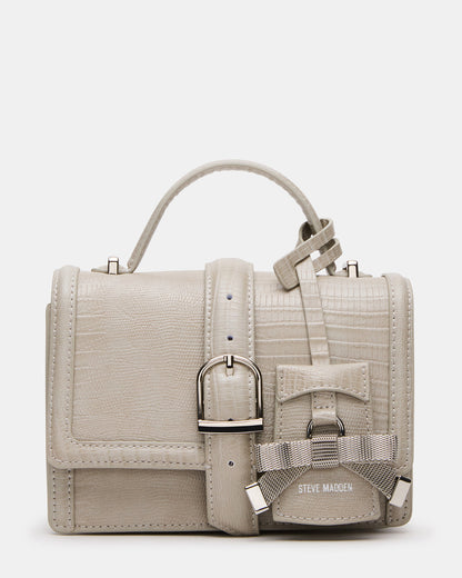 Steve Madden CLARK Bag Light Grey Structured Top-Handle Mini Handbag