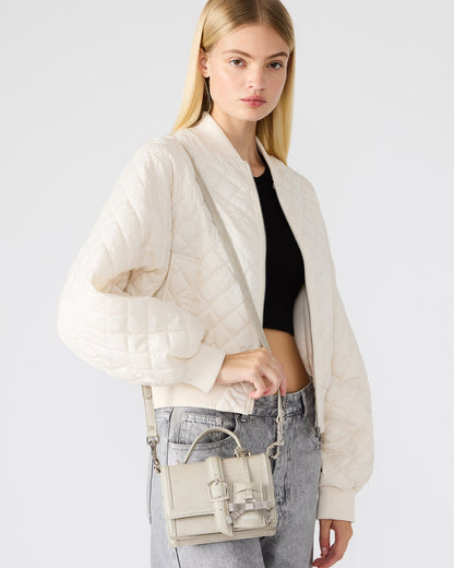 Steve Madden CLARK Bag Light Grey Structured Top-Handle Mini Handbag