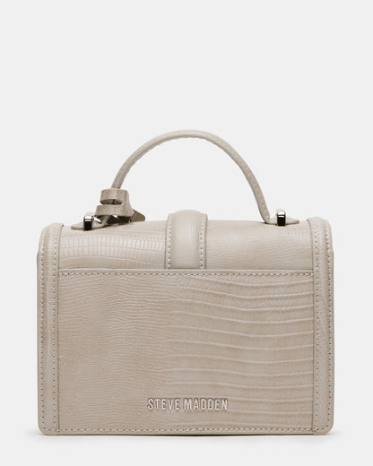 Steve Madden CLARK Bag Light Grey Structured Top-Handle Mini Handbag