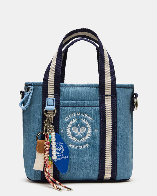 Steve Madden COLLEGE Bag Denim Top-Handle Crossbody Tote Handbag