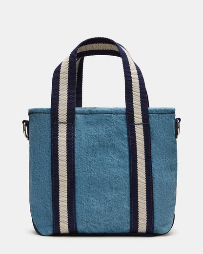 Steve Madden COLLEGE Bag Denim Top-Handle Crossbody Tote Handbag