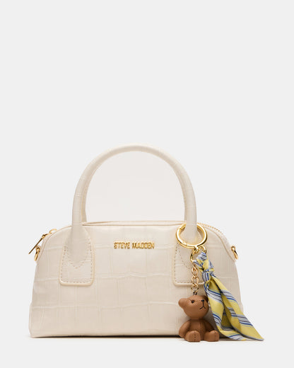 Steve Madden MELODIE Bag Bone Crocodile Dome Satchel Top-Handle Crossbody Handbag