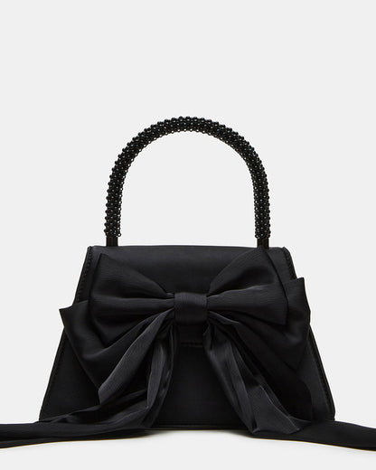 Steve Madden COSETTE Bag Black Satin Beaded Top-Handle Mini Handbag