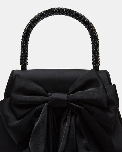 Steve Madden COSETTE Bag Black Satin Beaded Top-Handle Mini Handbag