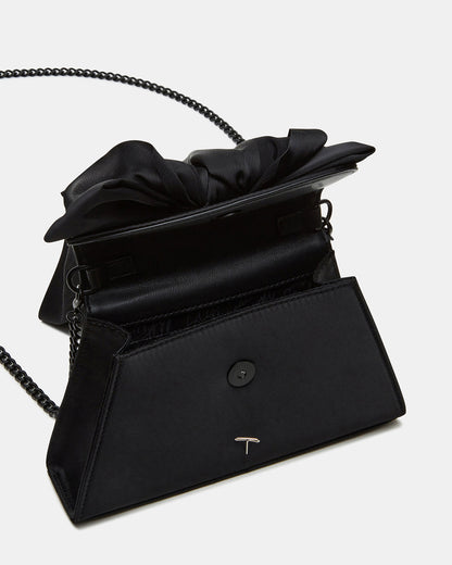 Steve Madden COSETTE Bag Black Satin Beaded Top-Handle Mini Handbag