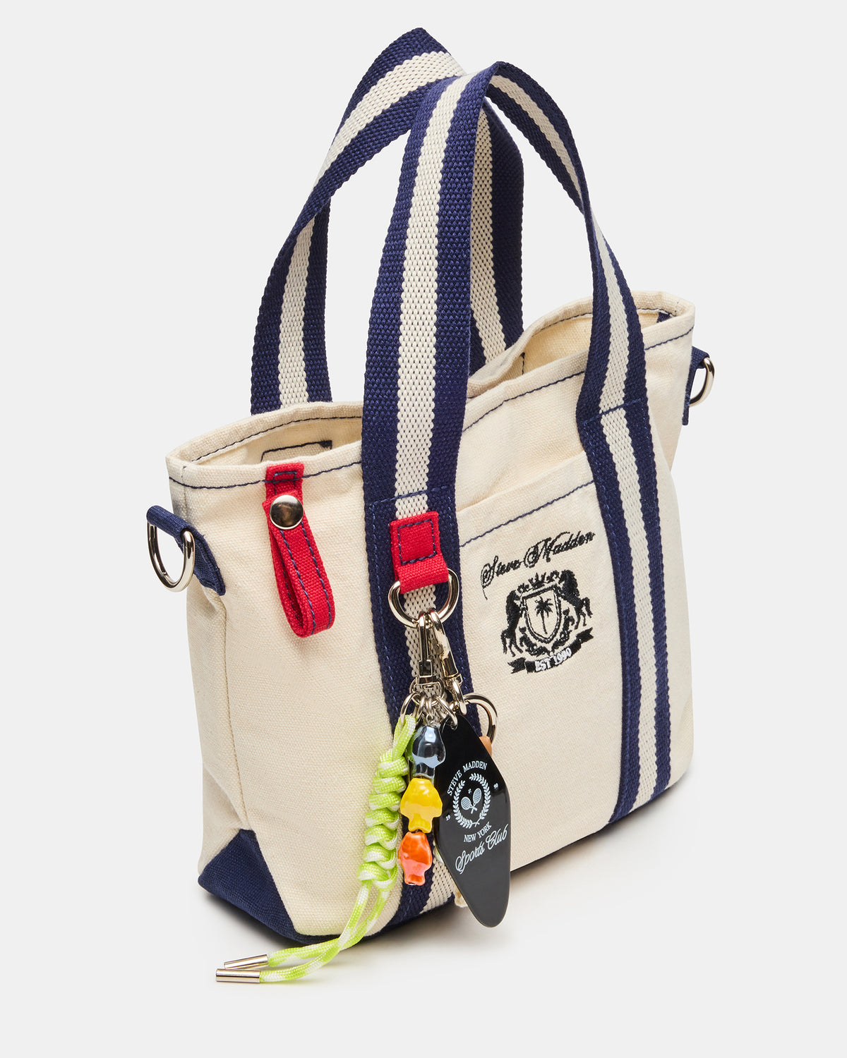 Steve Madden COLLEGE Bag Natural Top-Handle Canvas Crossbody Tote Handbag