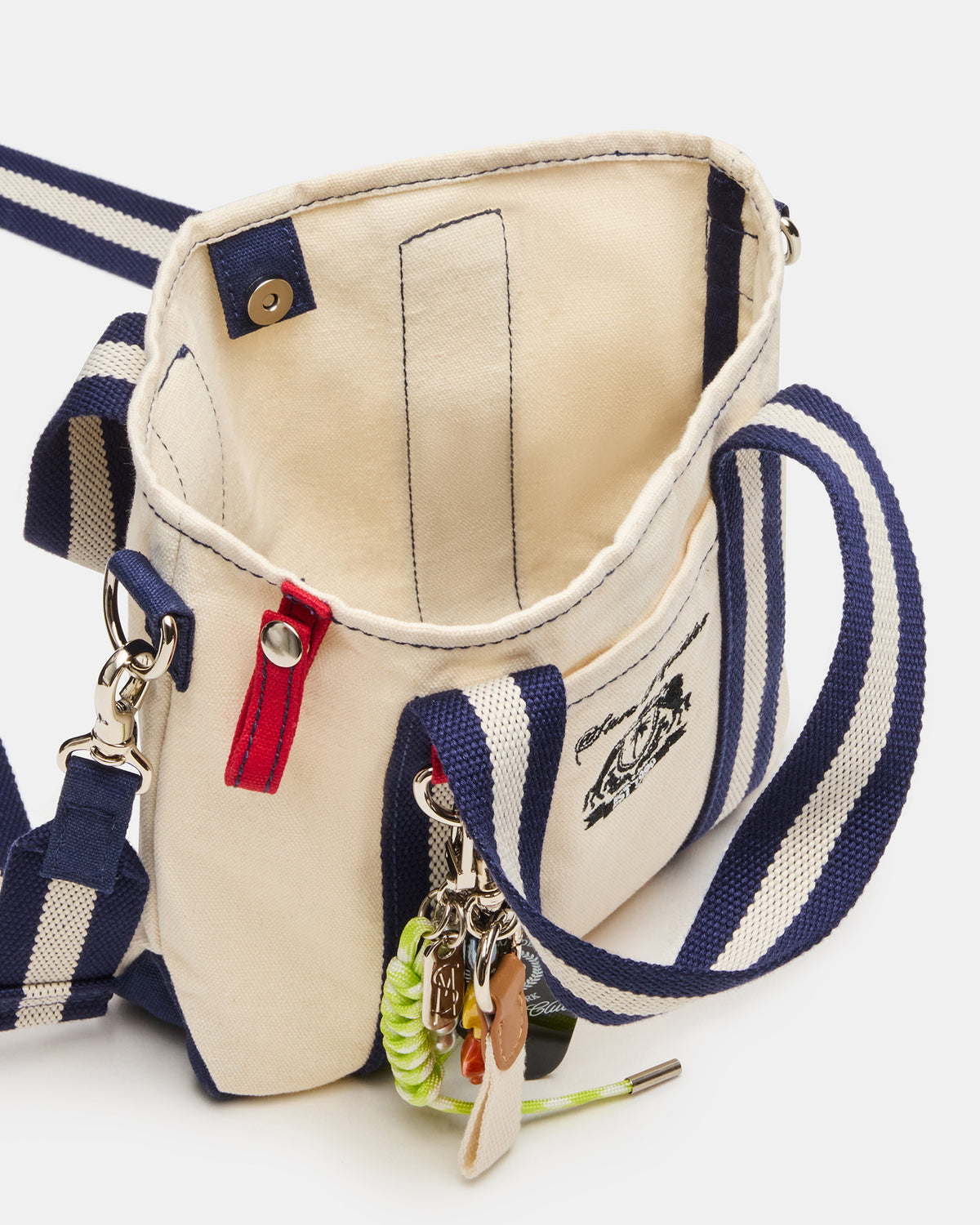 Steve Madden COLLEGE Bag Natural Top-Handle Canvas Crossbody Tote Handbag