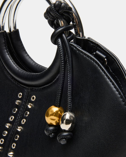 Steve Madden GEENA Embellished Bag Black Ring Top-Handle Crossbody Handbag