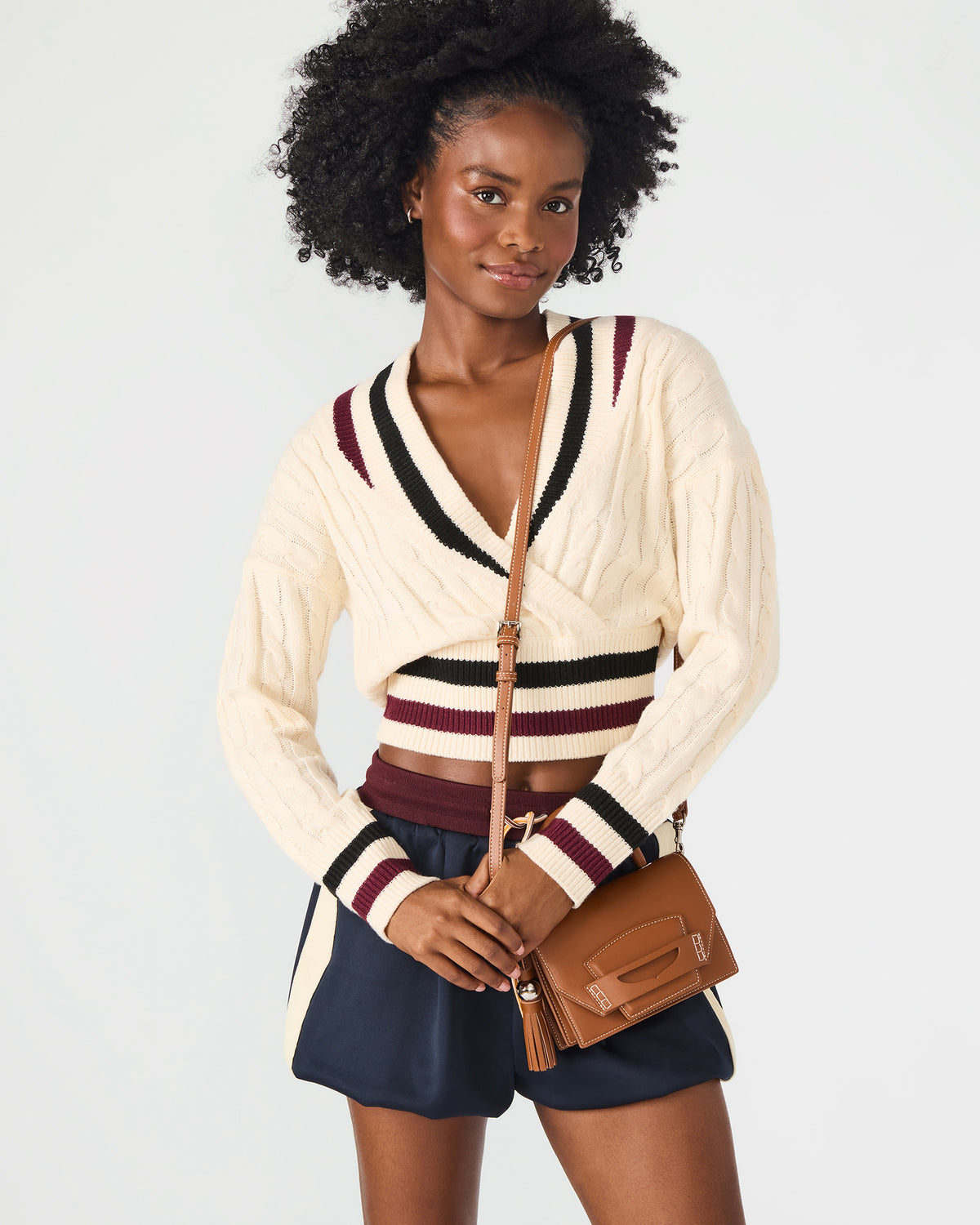 Steve Madden PREPPY Bag Toffee Structured Top-Handle Penny Loafer Crossbody Handbag