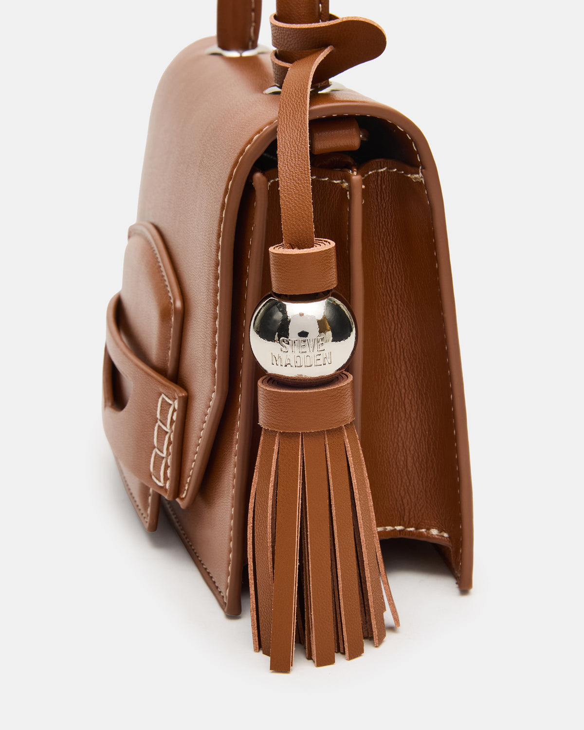 Steve Madden PREPPY Bag Toffee Structured Top-Handle Penny Loafer Crossbody Handbag