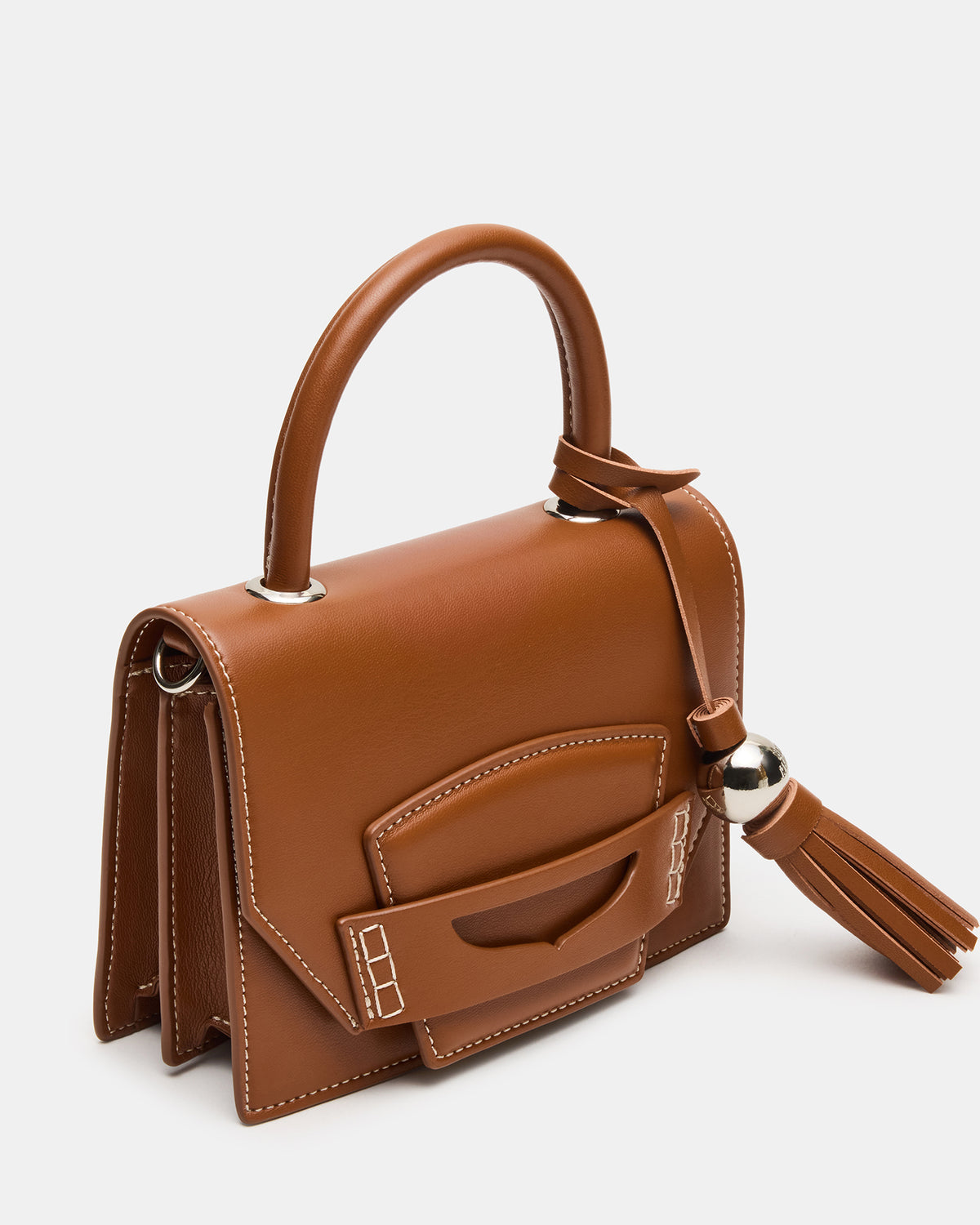 Steve Madden PREPPY Bag Toffee Structured Top-Handle Penny Loafer Crossbody Handbag