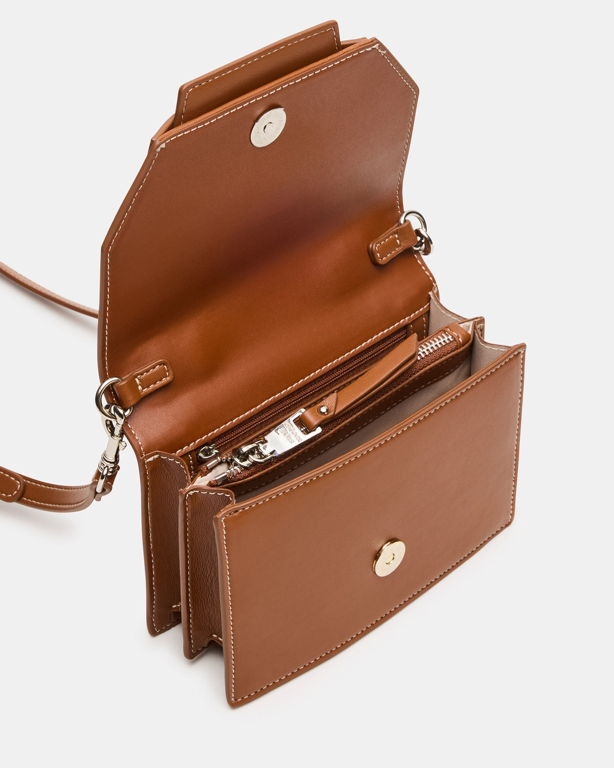 Steve Madden PREPPY Bag Toffee Structured Top-Handle Penny Loafer Crossbody Handbag