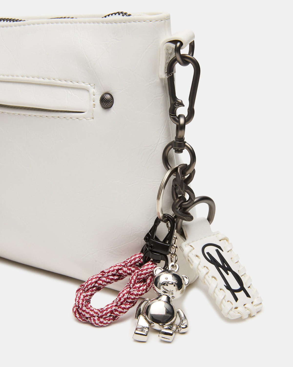 Steve Madden JONY Bag White Top-Zipper Crossbody Handbag
