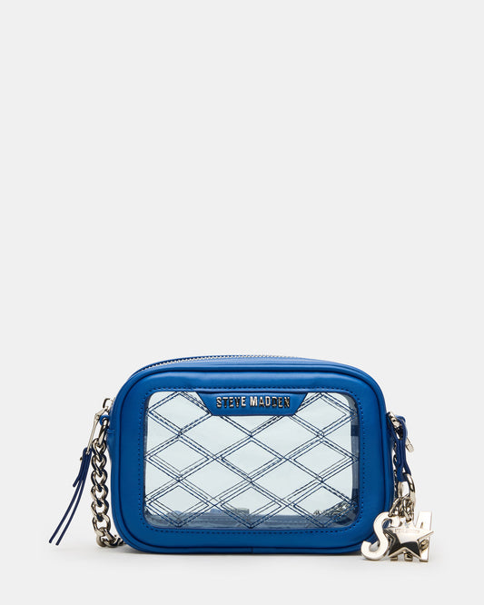 Steve Madden JELLY Bag Blue Clear Camera Crossbody Handbag