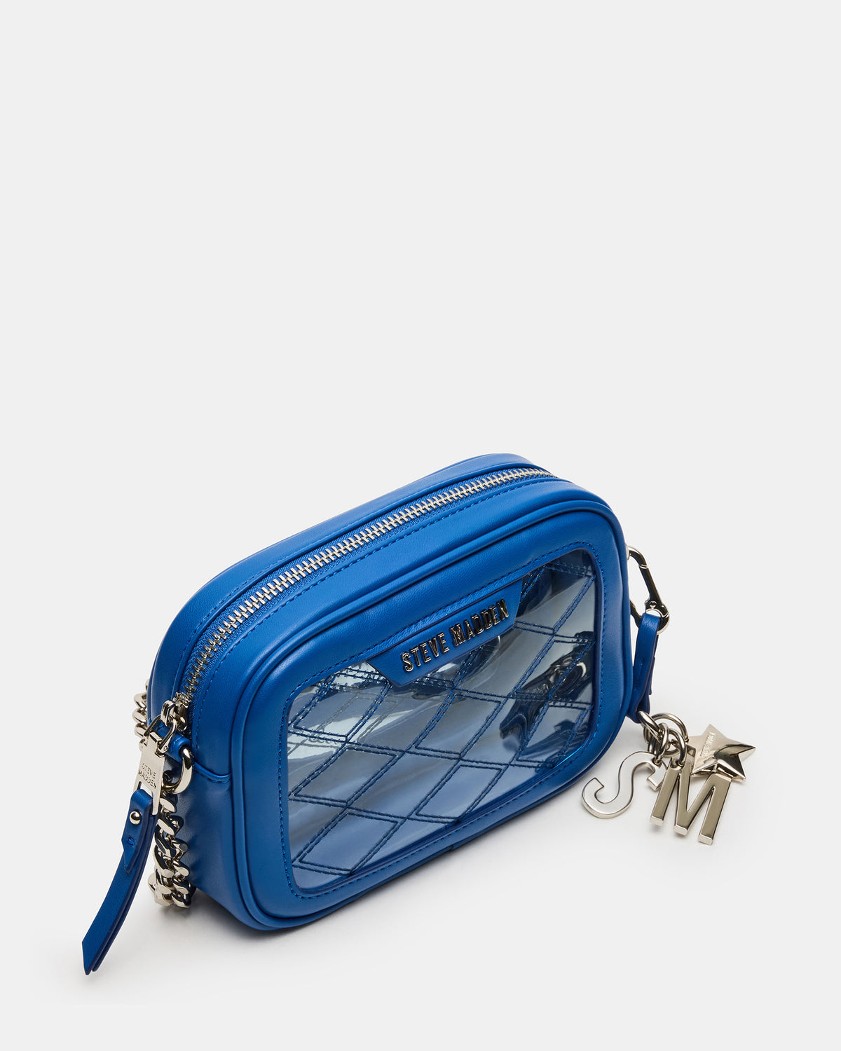 Steve Madden JELLY Bag Blue Clear Camera Crossbody Handbag