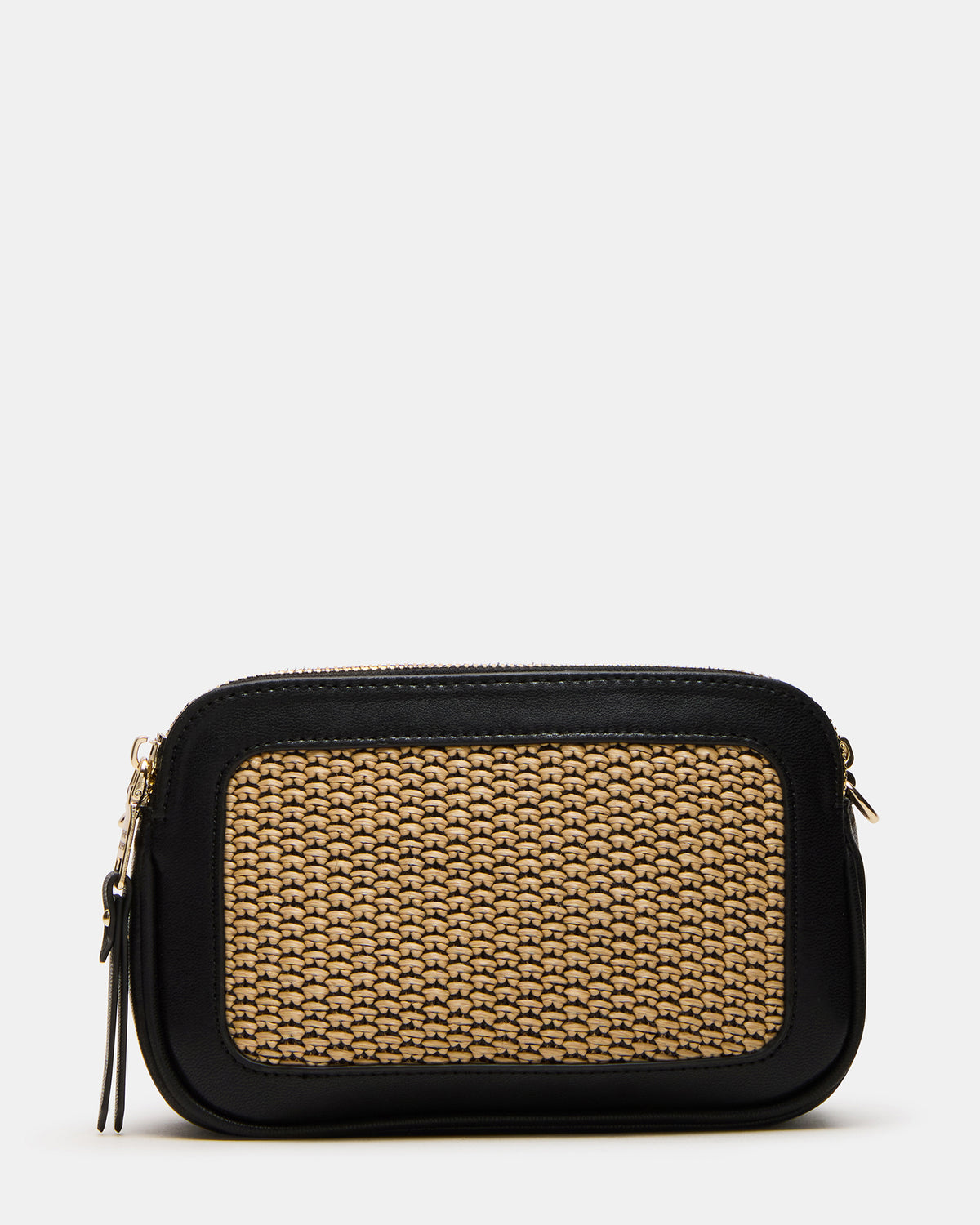 Steve Madden DAISYS Black Multi Women's Studded Straw Crossbody Handbag