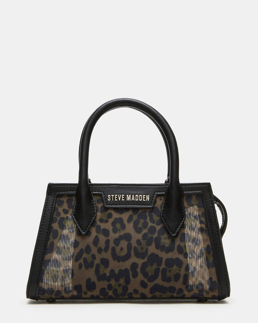 Steve Madden PEACHY Leopard Women's Mini Top-Handle Mesh Handbag