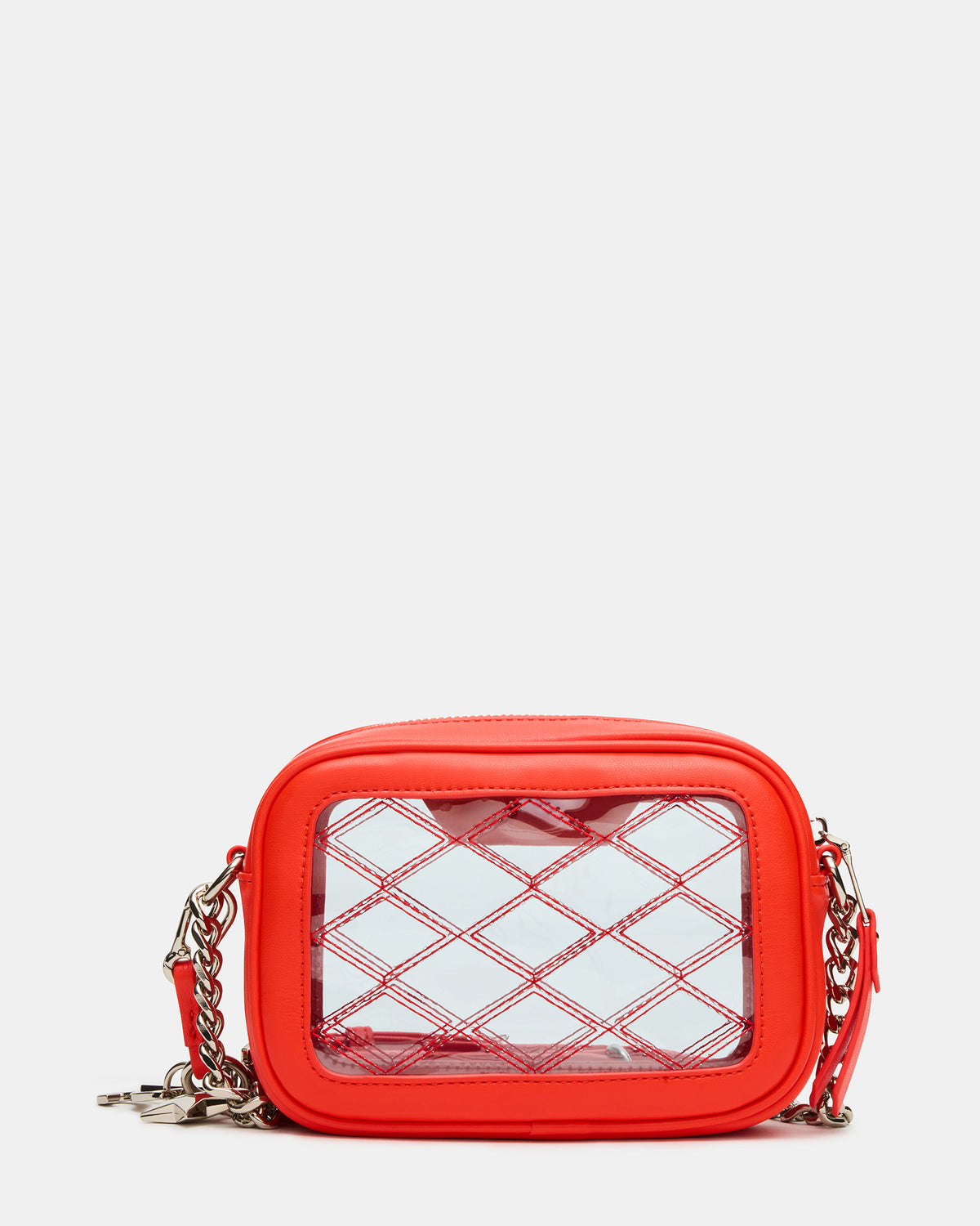 Steve Madden JELLY Bag Red Clear Camera Crossbody Handbag