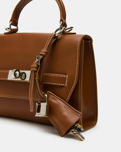 Steve Madden ELLOISE Bag Cognac Structured Mini Crossbody Handbag